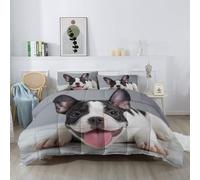 Edredón reversible con diseño de animales Bulldog francés impreso en blanco y negro para toda la temporada, edredón de microfibra, tamaño lavable a máquina, 200 x 200 cm