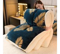 Edredón reversible de invierno de forro polar de cordero, ultra suave, grueso y cálido, con relleno de algodón transpirable, acogedora manta de terciopelo para uso en dormitorio en todas las