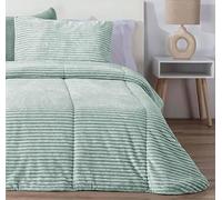 Edredón Sherpa de Borreguito Lines Melange MANTEROL con Relleno de Fibra antialérgica. Ideal para Inviernos fríos (C15, Cama 150/160cm)