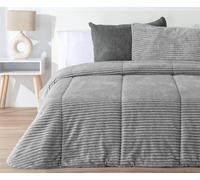 Edredón Sherpa de Borreguito Lines Melange MANTEROL con Relleno de Fibra antialérgica. Ideal para Inviernos fríos (C12, Cama 135/140cm)