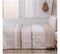 Edredón Sherpa Manterol DOKO 065 Beige - Suave y Cálido con Reverso de Borreguito, Incluye Fundas de Cojín - Ideal para Invierno (180 CM)