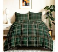 Edredón sin funda de 200 x 200 cm para todo el año, diseño clásico de cuadros escoceses, lavable, para dormitorio de estudiantes, academia oscura, herencia clásica