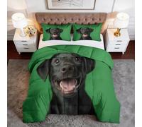 Edredón sin funda de edredón con diseño de perros negros, tamaño King europeo, ligero, surrealismo, verano, sin funda, acogedor, transpirable, para cama, lavable, manta fresca, 240 x 220 cm