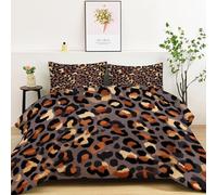 Edredón Sin Funda Patrón De Estampado De Leopardo Geométrico Ligero y Cálido Edredón Acolchado, Gris Oscuro Suave Transpirable 4 Estaciones Lavable Esponjoso Edredones 135 x 200 cm