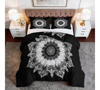 Edredón suave para todo el año, diseño de mandalas, diseño floral, a rayas, sin funda, 135 x 200 cm, geométrico, fácil de limpiar, para las 4 estaciones, para alérgicos, manta lavable para todo el año