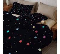 Edredón Vistoso, Transpirable y Supersuave Estilo De Dibujos Animados Infantiles Colcha y Conjuntos, cálida y antialérgica Cielo Estrellado Estrellas Edredón para Todas Las Estaciones 264x228 cm