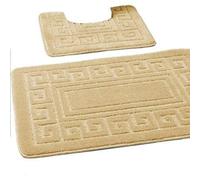 EDS Conjunto de alfombrillas de baño, antideslizantes, 2 piezas, diseño de estilo griego, 13 colores, color moca