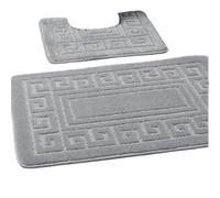 EDS Conjunto de alfombrillas de baño, antideslizantes, 2 piezas, diseño de estilo griego, 13 colores, color gris