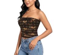 EdsfFehs Blusa elástica sin mangas para mujer, diseño de biblioteca, sin tirantes, suave, para uso diario, Negro, XXL