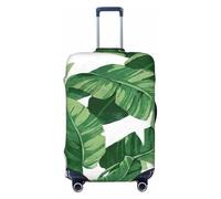 EdsfFehs Bonita funda para maleta con estampado de hojas de palma verde, lavable, ligera, a la moda para una fácil identificación, Black, XL