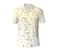 EdsfFehs Camisas de manga corta con estampado de estrellas y puntos de ensueño para hombre, ligeras, transpirables, para vacaciones en la playa, uso diario, Negro, M