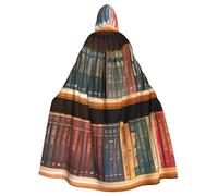 EdsfFehs Capa con capucha unisex para adultos, con estampado de biblioteca, capa de longitud completa, accesorio de disfraces de carnaval y cosplay