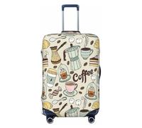 EdsfFehs Coffee and Sweets - Funda de equipaje con estampado de chocolate y azúcar, protector de maleta de moda, lavable, resistente a los arañazos, Black, XL