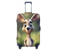 EdsfFehs Divertida funda de equipaje con diseño de canguro zoológico de caricaturas, protector de maleta lavable, resistente a los arañazos, Black, L