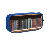 EdsfFehs Estantería de biblioteca de gran capacidad, 1 estuche impreso con cremallera de doble capa, múltiples compartimentos portátil, Blue, Talla única, Juego de mochila escolar