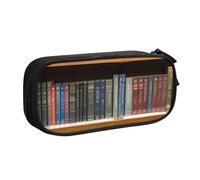 EdsfFehs Estantería de biblioteca de gran capacidad, 1 estuche impreso con cremallera de doble capa, múltiples compartimentos portátil, Black, Talla única, Juego de mochila escolar