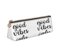 EdsfFehs Estuche de cuero con estampado alfabético de ortografía, bolsa de almacenamiento de papelería triangular, moda simple