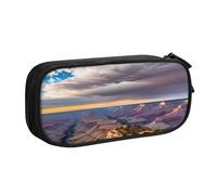 EdsfFehs Estuche de gran capacidad con cremallera de doble capa con estampado del Gran Cañón de Belleza, con múltiples compartimentos, portátil, Black, Talla única, Juego de mochila escolar