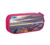 EdsfFehs Estuche de gran capacidad con cremallera de doble capa con estampado del Gran Cañón de Belleza, con múltiples compartimentos, portátil, Pink, Talla única, Juego de mochila escolar