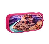 EdsfFehs Estuche de gran capacidad con cremallera de doble capa con estampado del Gran Cañón, multicompartimento portátil, Pink, Talla única, Juego de mochila escolar