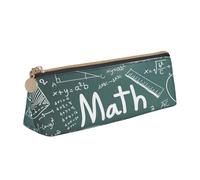 EdsfFehs Formulas Shapes Theory - Estuche de piel con impresión de palabras, diseño de teoría, bolsa de almacenamiento de papelería triangular, moda simple