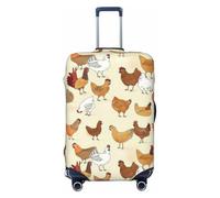 EdsfFehs Funda de equipaje con estampado de cría de pollos, protector de maleta de moda, lavable, resistente a los arañazos, Black, S