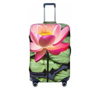EdsfFehs Funda de equipaje con estampado de flor de loto, protector de maleta de moda, lavable, resistente a los arañazos, Black, S