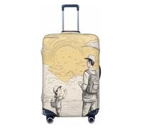 EdsfFehs Funda de equipaje con estampado "Happy Fathers Day by Son", protector de maleta de moda, lavable, resistente a los arañazos, Black, M