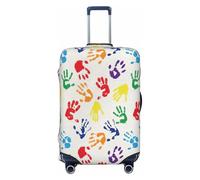 EdsfFehs Funda de maleta con estampado de arcoíris con formas de manos, lavable, ligera, a la moda para una fácil identificación, Black, S