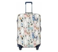 EdsfFehs Funda para maleta con estampado de cactus de llama, lavable, ligera, a la moda para una fácil identificación, Black, M
