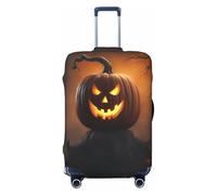 EdsfFehs Funda para maleta con estampado de calabaza fantasma de Halloween, lavable, ligera, a la moda para una fácil identificación, Black, L