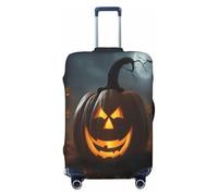 EdsfFehs Funda para maleta con estampado de calabaza fantasma de Halloween, lavable, ligera, a la moda para una fácil identificación, Black, L