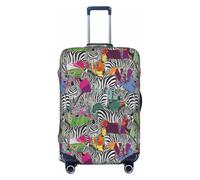 EdsfFehs Funda para maleta con estampado de cebra, lavable, ligera, moderna para una fácil identificación, Black, S