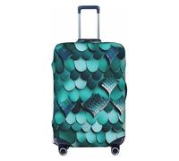 EdsfFehs Funda para maleta con estampado de escamas de pez sirena, lavable, ligera, a la moda para una fácil identificación, Black, M