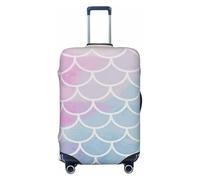 EdsfFehs Funda para maleta con estampado de escamas de sirena, lavable, ligera, a la moda para una fácil identificación, Black, L