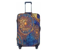 EdsfFehs Funda para maleta con estampado de mandala de cielo estrellado, lavable, ligera, a la moda para una fácil identificación, Black, L