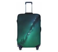 EdsfFehs Funda para maleta con estampado verde galaxia, lavable, ligera, a la moda para una fácil identificación, Black, M