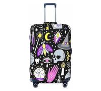 EdsfFehs Funda para maleta, diseño de brujería mágica, lavable, ligera, para una fácil identificación, Black, XL