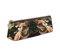 EdsfFehs Funny for Kangaroo Zoo - Estuche de cuero con estampado de zoológico, bolsa de almacenamiento de artículos de papelería, simple moda