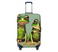EdsfFehs Funny Green Frogs 1 - Funda para equipaje con estampado, protector de maleta de moda, lavable, resistente a los arañazos, Black, L
