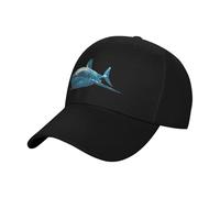 EdsfFehs Gorra de béisbol con estampado de tiburón azul, unisex, de algodón, ajustable, para uso diario casual al aire libre, Negro, Talla única