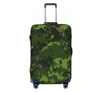 EdsfFehs Green Army - Funda de equipaje con estampado de camuflaje digital, protector de maleta de moda, lavable, resistente a los arañazos, Black, S