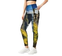 EdsfFehs Ireland Outdoors County Clare The Cliffs - Pantalones de yoga para mujer con bolsillos, no se transparentan, elásticos, para entrenamiento, Negro, S