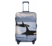 EdsfFehs Killer Whales Swim Along - Funda para maleta, lavable, ligera, a la moda para una fácil identificación, Black, S