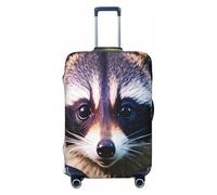 EdsfFehs Little Raccoon Face 1 - Funda de equipaje con estampado de cara de mapache, protector de maleta de moda, lavable, resistente a los arañazos, Black, XL
