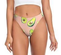 EdsfFehs Many Avocado Images Print - Tanga para mujer, cómoda, transpirable, invisible, Negro, S