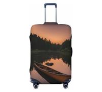 EdsfFehs Moonlit Canoe Allagash River Print - Funda protectora para maleta, lavable, resistente a los arañazos, Black, M