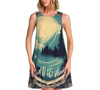 EdsfFehs Not All Who Wander are Lost 1 - Vestido sin mangas para mujer, vestido casual de playa con bolsillos, Negro, M