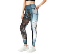 EdsfFehs Pantalones de yoga para mujer con estampado de barco pirata, con bolsillos, no se transparentan, elásticos, para entrenamiento, Negro, S