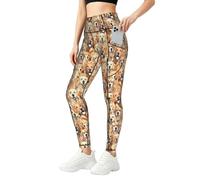 EdsfFehs Pantalones de yoga para mujer con estampado de perros Labrador Retriever con bolsillos, no se transparentan, elásticos, para entrenamiento, Negro, 3XL